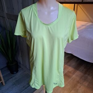 Mountain Hardwear Women's XL Fitted Neon Lime Green Athletic Biker Shirt Top